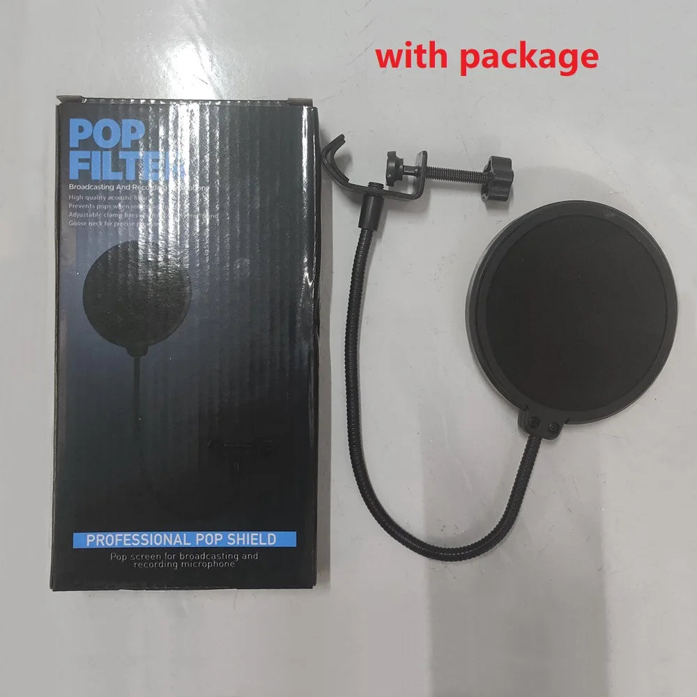 Micrófono de estudio de doble capa, máscara de parabrisas Flexible, protector de filtro Pop de micrófono de 100/155MM para accesorios de grabación hablada