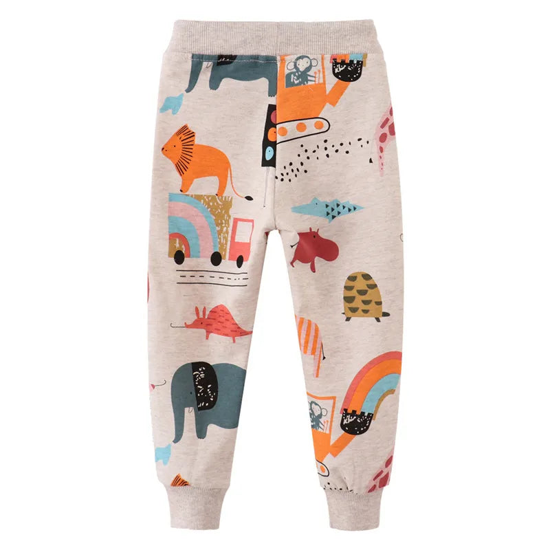 PANTALONES DE ALGODÓN UNISEX CON DIBUJOS ESTILO DEPORTIVO 4 A 6 AÑOS