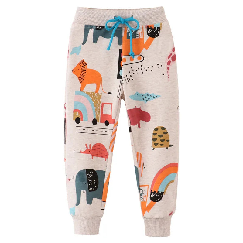 PANTALONES DE ALGODÓN UNISEX CON DIBUJOS ESTILO DEPORTIVO 4 A 6 AÑOS