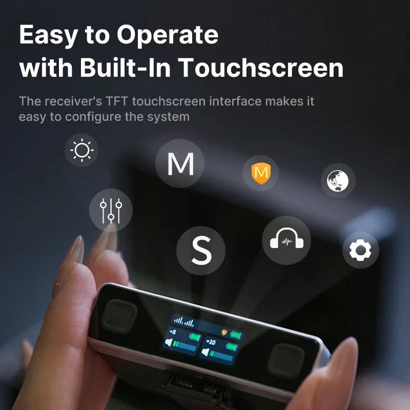 Ulanzi AM18 U-Mic 2,4G micrófono inalámbrico estéreo 100m pastilla 20 + H grabación de doble canal para DSLR IOS Android PC entrevista en vivo