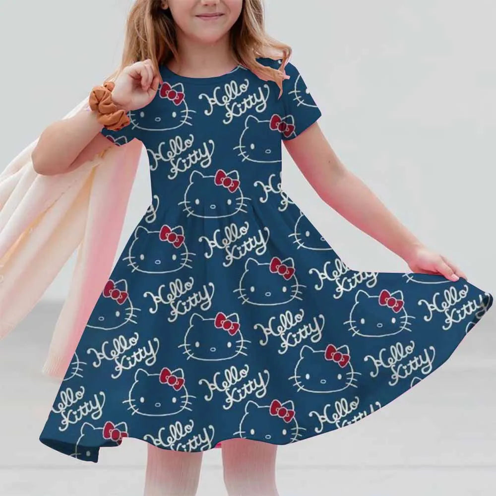 VESTIDO MINI CON DISEÑO DE CARICATURA PARA NIÑA 7 A 13 AÑOS