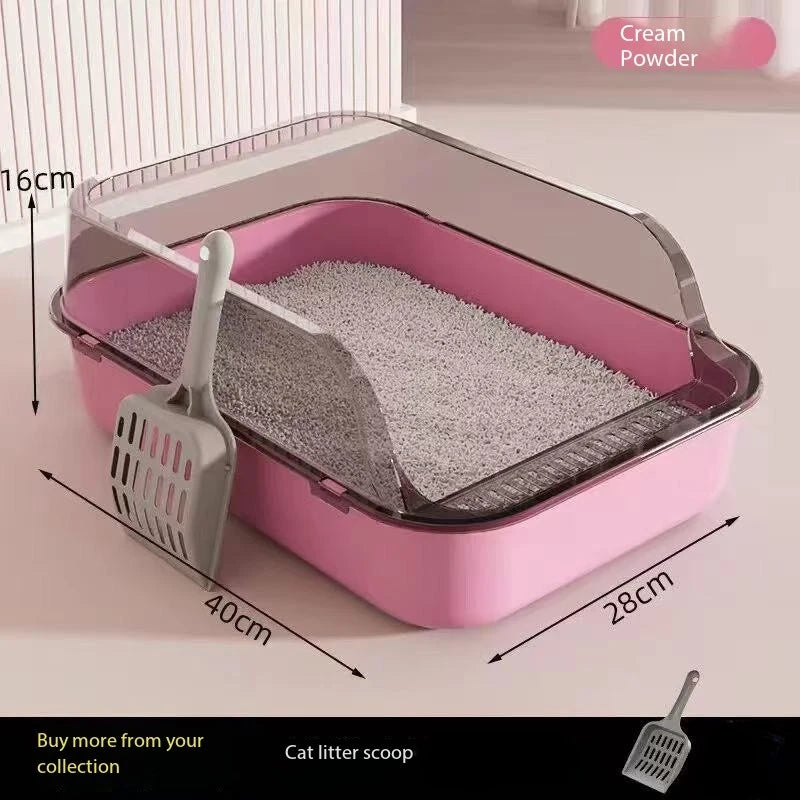 🐱 ARENERO SEMICERRADO PARA GATOS CON DISEÑO ANTISALPICADURAS