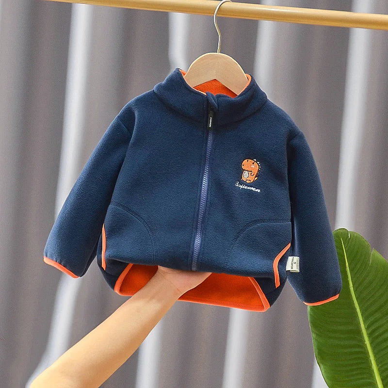 CHAQUETA GRUESA DE CORDUROY CON CIERRE PARA NIÑOS 3 A 6 AÑOS