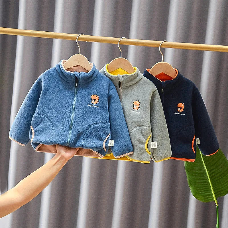 CHAQUETA GRUESA DE CORDUROY CON CIERRE PARA NIÑOS 3 A 6 AÑOS