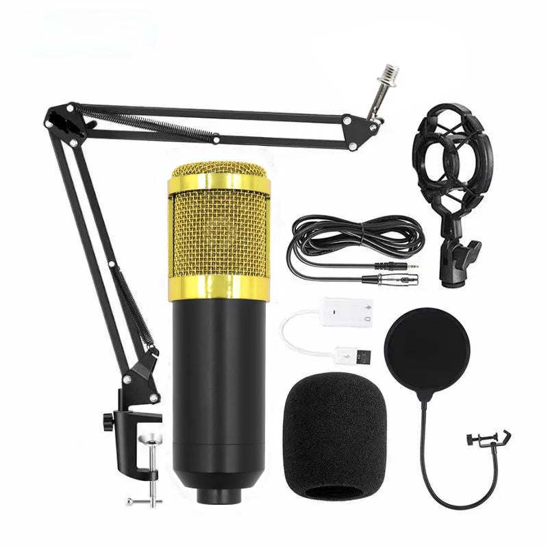 Juego de tarjetas de sonido BM800 V8, micrófono condensador de Audio profesional, micrófono para canto de estudio para Karaoke, grabación de Podcast, transmisión en vivo