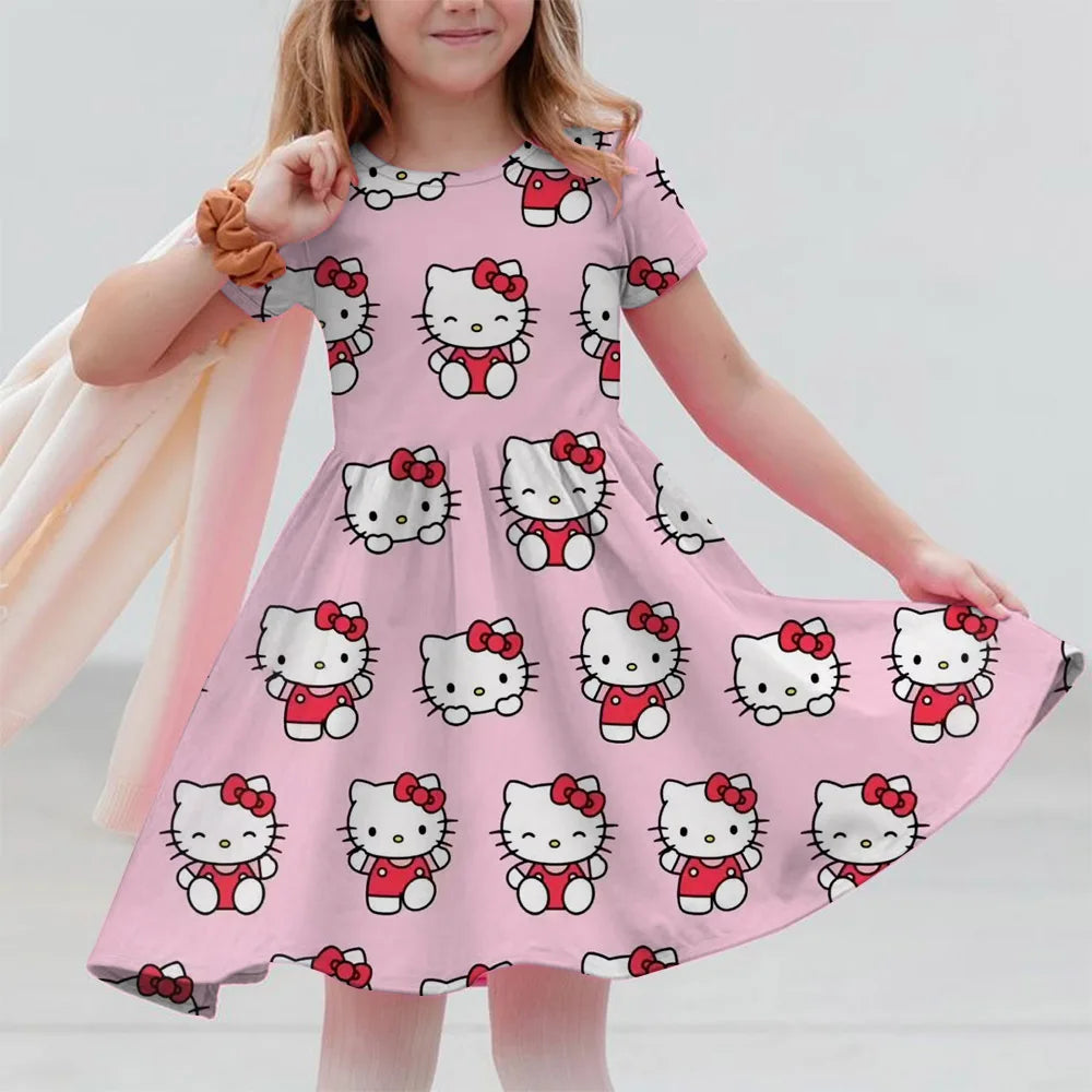 VESTIDO MINI CON DISEÑO DE CARICATURA PARA NIÑA 7 A 13 AÑOS