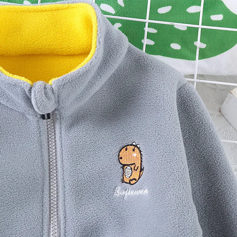 CHAQUETA GRUESA DE CORDUROY CON CIERRE PARA NIÑOS 3 A 6 AÑOS