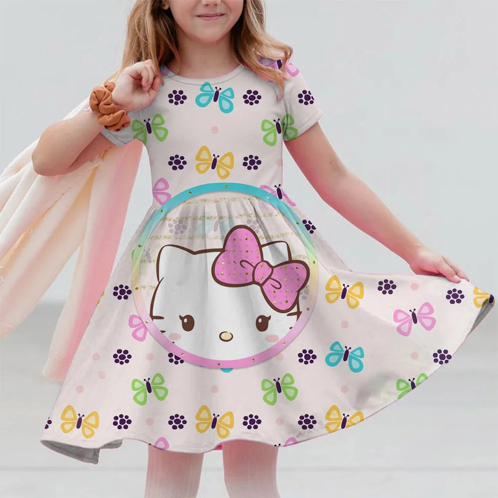 VESTIDO MINI CON DISEÑO DE CARICATURA PARA NIÑA 7 A 13 AÑOS