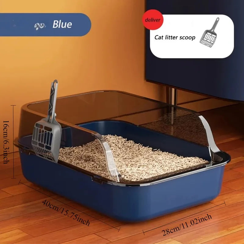 🐱 ARENERO SEMICERRADO PARA GATOS CON DISEÑO ANTISALPICADURAS