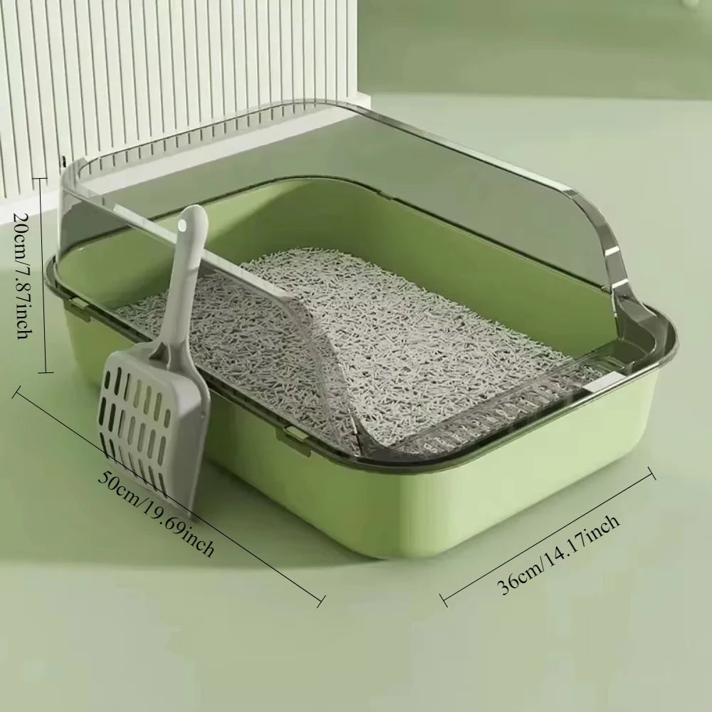 🐱 ARENERO SEMICERRADO PARA GATOS CON DISEÑO ANTISALPICADURAS