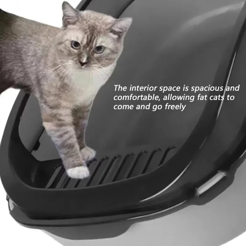 🐱 ARENERO SEMICERRADO PARA GATOS CON DISEÑO ANTISALPICADURAS