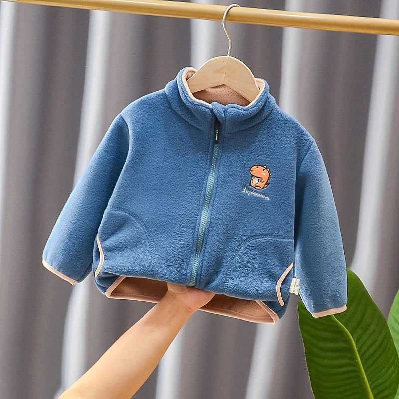 CHAQUETA GRUESA DE CORDUROY CON CIERRE PARA NIÑOS 3 A 6 AÑOS