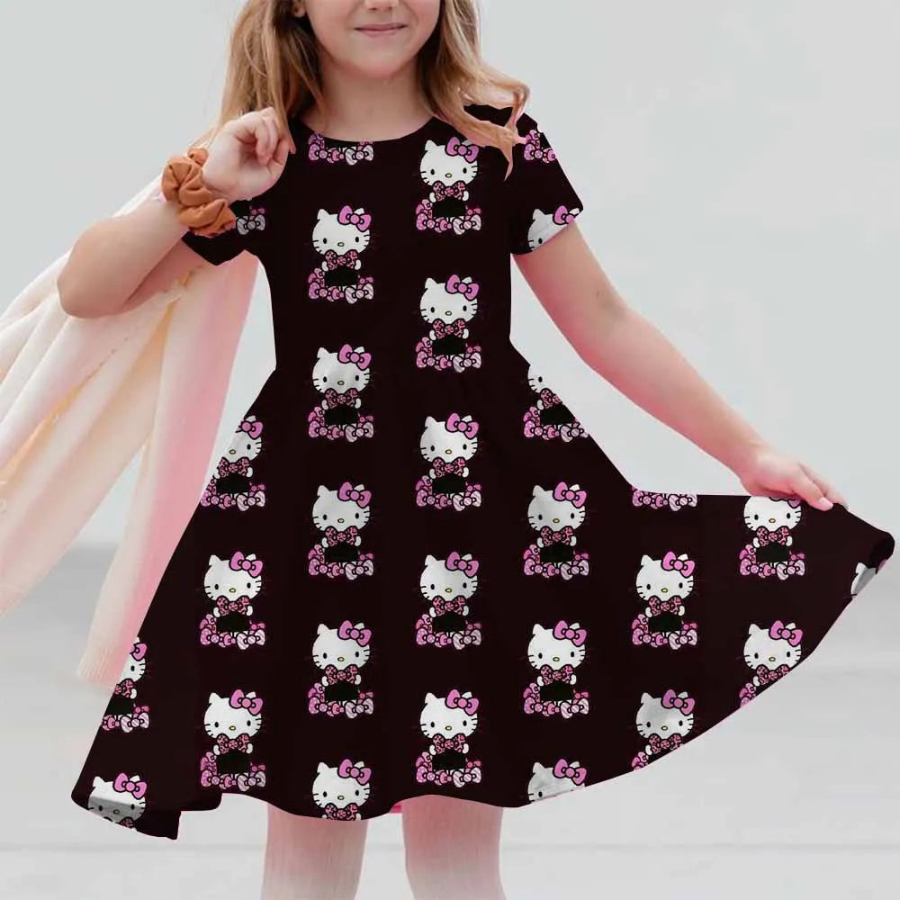 VESTIDO MINI CON DISEÑO DE CARICATURA PARA NIÑA 7 A 13 AÑOS