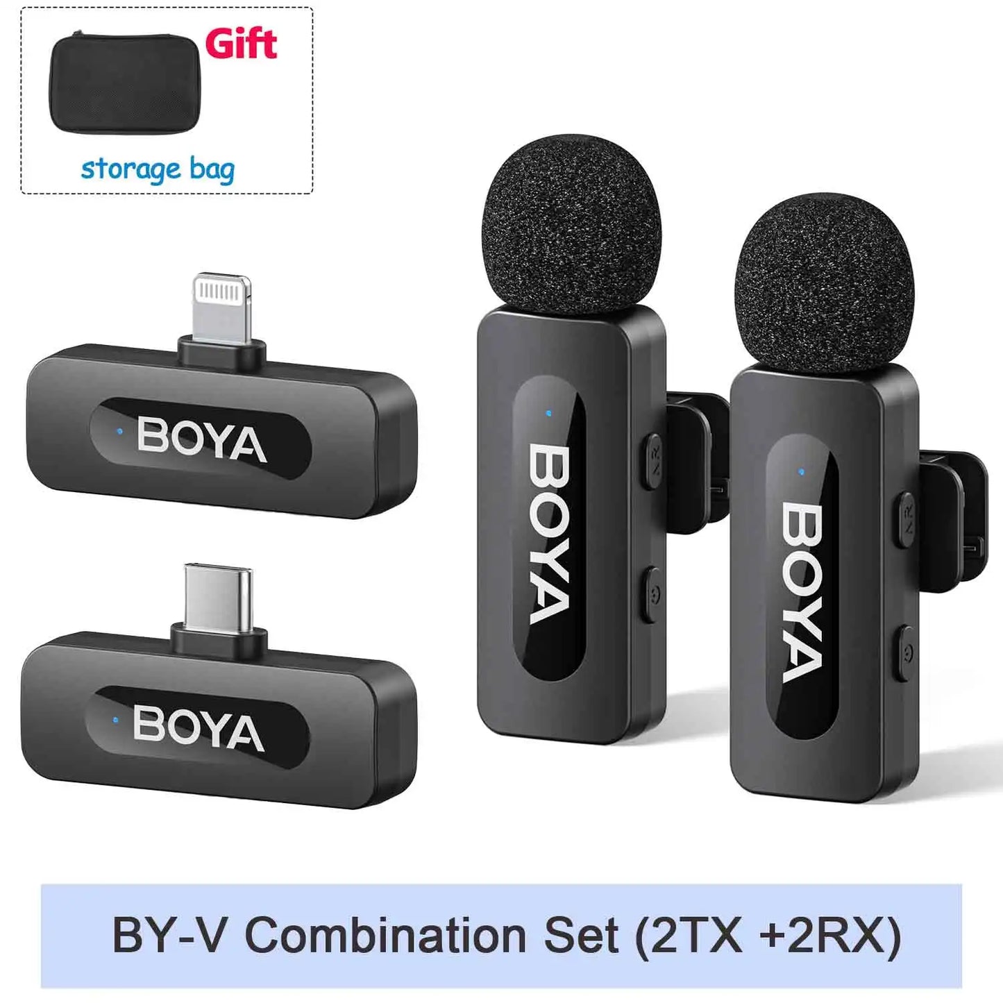 BOYA BY-V Mini micrófono Lavalier inalámbrico profesional para iPhone iPad Android transmisión en vivo grabación de juegos entrevista Vlog