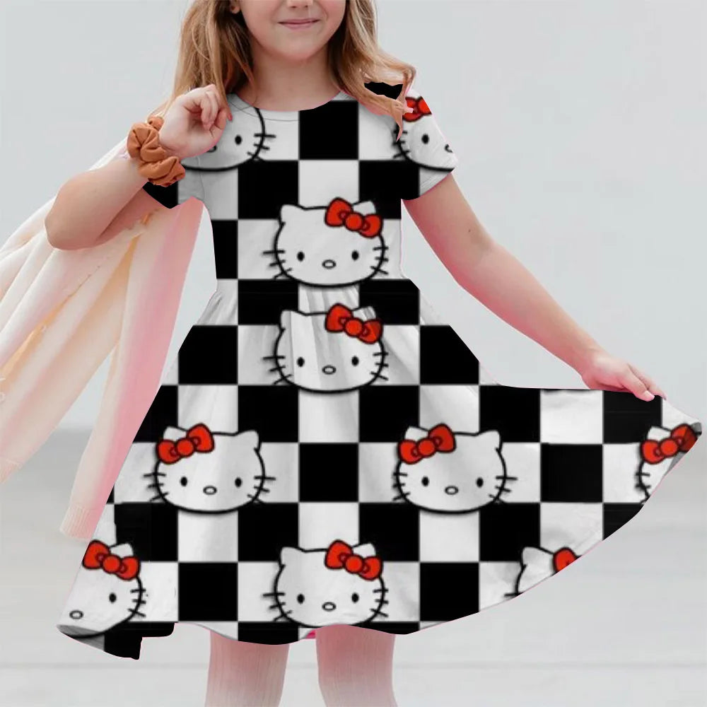 VESTIDO MINI CON DISEÑO DE CARICATURA PARA NIÑA 7 A 13 AÑOS