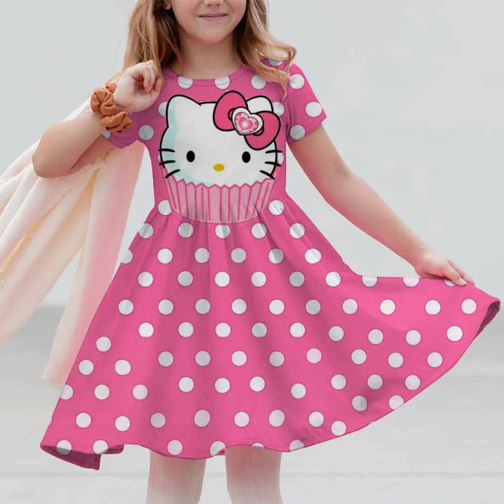 VESTIDO MINI CON DISEÑO DE CARICATURA PARA NIÑA 7 A 13 AÑOS