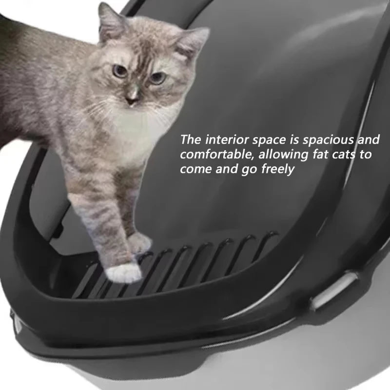 🐱 ARENERO SEMICERRADO PARA GATOS CON DISEÑO ANTISALPICADURAS