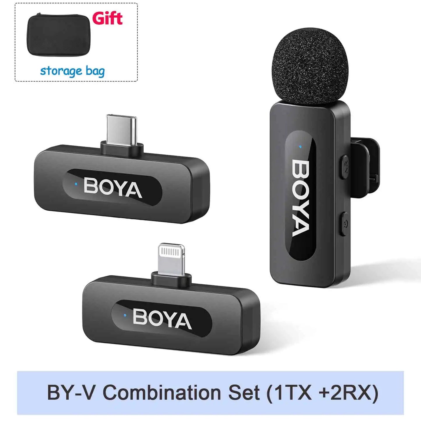 BOYA BY-V Mini micrófono Lavalier inalámbrico profesional para iPhone iPad Android transmisión en vivo grabación de juegos entrevista Vlog