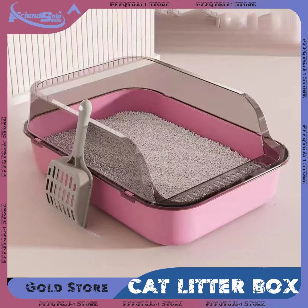 🐱 ARENERO SEMICERRADO PARA GATOS CON DISEÑO ANTISALPICADURAS