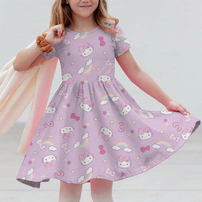 VESTIDO MINI CON DISEÑO DE CARICATURA PARA NIÑA 7 A 13 AÑOS