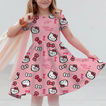 VESTIDO MINI CON DISEÑO DE CARICATURA PARA NIÑA 7 A 13 AÑOS