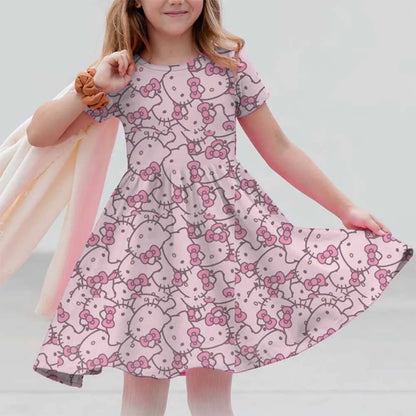 VESTIDO MINI CON DISEÑO DE CARICATURA PARA NIÑA 7 A 13 AÑOS
