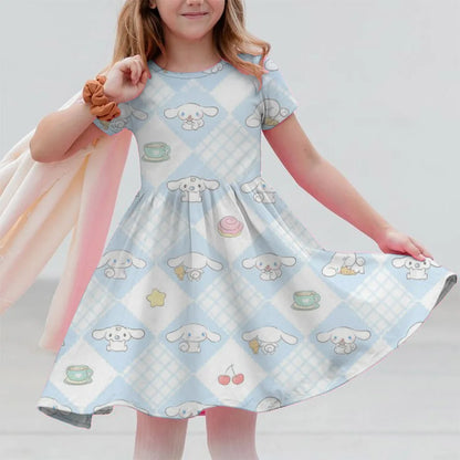 VESTIDO MINI CON DISEÑO DE CARICATURA PARA NIÑA 7 A 13 AÑOS