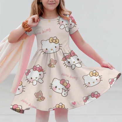 VESTIDO MINI CON DISEÑO DE CARICATURA PARA NIÑA 7 A 13 AÑOS