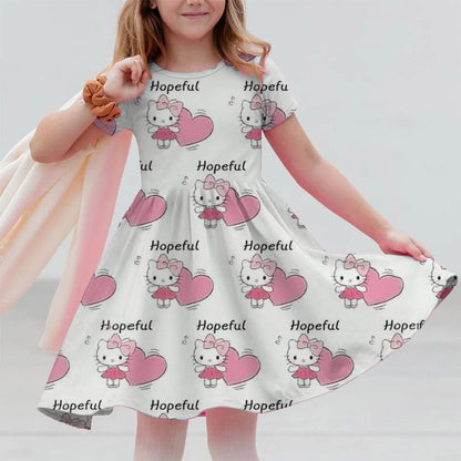 VESTIDO MINI CON DISEÑO DE CARICATURA PARA NIÑA 7 A 13 AÑOS