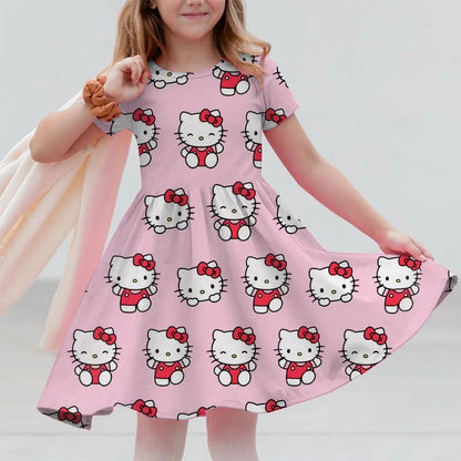 VESTIDO MINI CON DISEÑO DE CARICATURA PARA NIÑA 7 A 13 AÑOS
