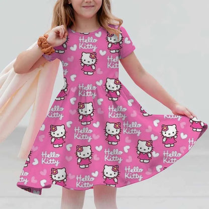 VESTIDO MINI CON DISEÑO DE CARICATURA PARA NIÑA 7 A 13 AÑOS