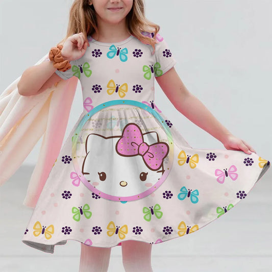 VESTIDO MINI CON DISEÑO DE CARICATURA PARA NIÑA 7 A 13 AÑOS