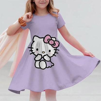 VESTIDO MINI CON DISEÑO DE CARICATURA PARA NIÑA 7 A 13 AÑOS