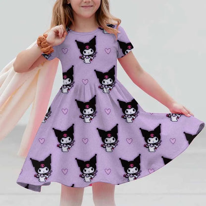 VESTIDO MINI CON DISEÑO DE CARICATURA PARA NIÑA 7 A 13 AÑOS