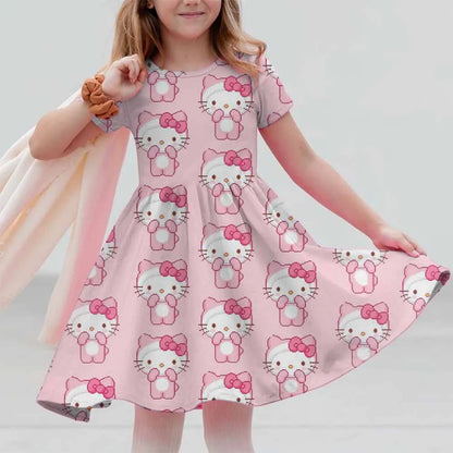 VESTIDO MINI CON DISEÑO DE CARICATURA PARA NIÑA 7 A 13 AÑOS
